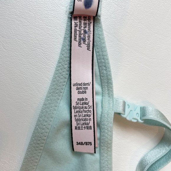 NWOT Victoria's Secret Bra 34B Unlined Demi Blue Lace - Picture 6 of 7
